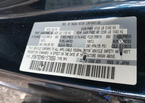 2019 Mazda Cx-5 Grand Touring z USA, uszkodzony, nr VIN JM3KFBDM6K1678658